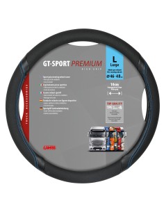 GT-Sport, coprivolante in Skeentex - L - Ø 46/48 cm - Nero/Blu