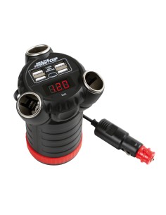 Multi-Power Cup, 3 prese accendisigari + 4 USB e voltmetro, 12/24/36V 2