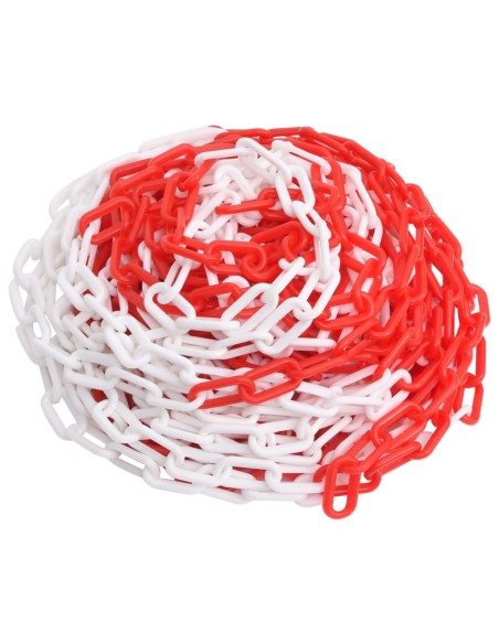 Catena Segnaletica Rossa e Bianca 100 m Ø6 mm in Plastica