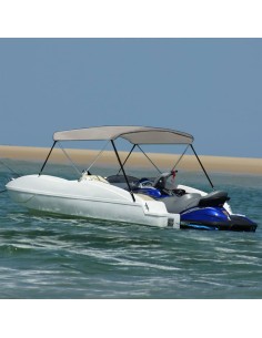 Bimini di Prua con Tendalino 2 Archi Grigio 150x120x110 cm