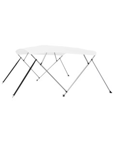 Bimini di Prua con Tendalino a 4 Archi Bianco 243x210x137 cm