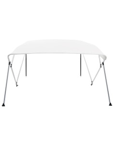Bimini di Prua con Tendalino a 4 Archi Bianco 243x210x137 cm 2