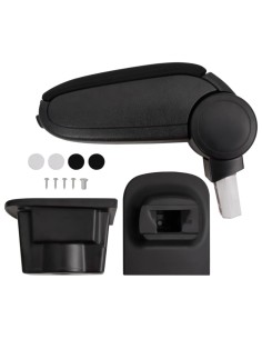 Bracciolo per Auto Nero 16x35x(30-49) cm in ABS