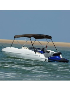 Bimini di Prua con Tendalino 3 Archi Nero 183x160x137 cm