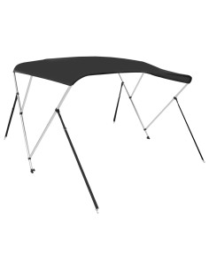 Bimini di Prua con Tendalino 3 Archi Nero 183x160x137 cm 2