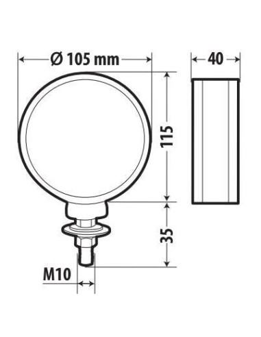 Loki-Led, luce ingombro 14 Led, doppia funzione, 12/24V - Rosso/Arancio