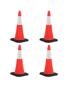 Coni Spartitraffico Riflettenti con Basi Pesanti 4 pz 75 cm