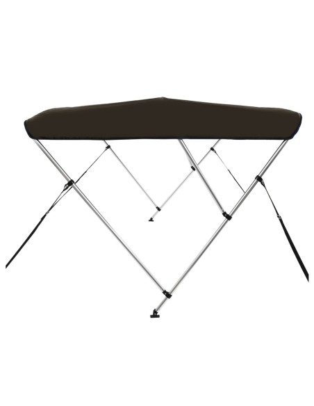 Bimini di Prua con Tendalino 3 Archi Nero 183x140x137 cm