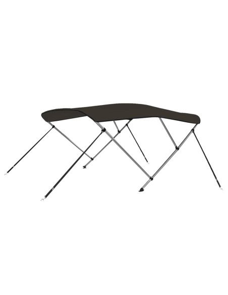Bimini di Prua con Tendalino 3 Archi Nero 183x140x137 cm