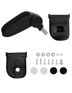 Bracciolo per Auto Nero 15x35x(30-47) cm in ABS