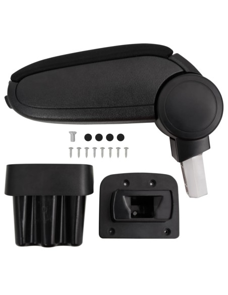 Bracciolo per Auto Nero 15x31,5x(35-51) cm in ABS