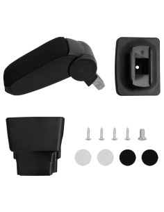 Bracciolo per Auto Nero 16x32x(35-50,5) cm in ABS