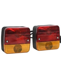 Luci Rimorchio 2 pz Rosso 10,5x5x9,5 cm 12V Lampadina Classica 2