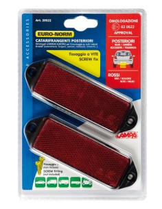 Catarifrangenti rettangolari - 90x35 mm - Rosso 2