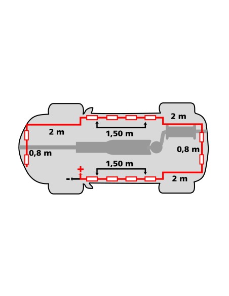 Hyper-Led Set 12x3, strisce decorative a led - 12V - Rosso