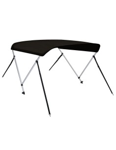 Bimini di Prua con Tendalino 2 Archi Nero 180x150x110 cm 2