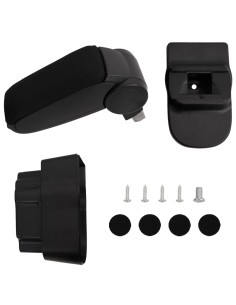 Bracciolo per Auto Nero 12x37x(31-48) cm in ABS