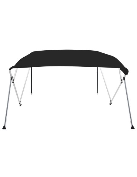 Bimini di Prua con Tendalino 4 Archi Nero 243x180x137 cm