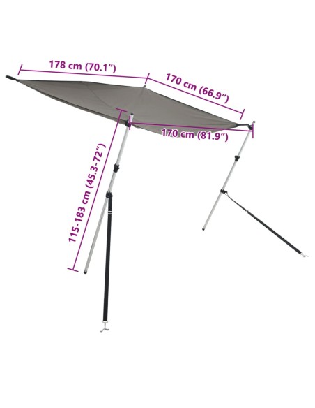Estensione Tendalino a T Antracite 170x208x(115-183) cm