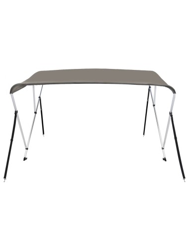 Bimini di Prua con Tendalino 3 Archi Grigio 183x140x137 cm