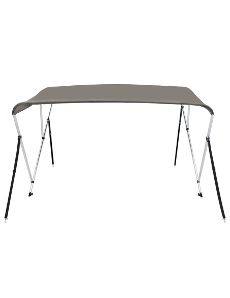Bimini di Prua con Tendalino 3 Archi Grigio 183x140x137 cm