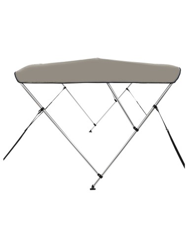 Bimini di Prua con Tendalino 3 Archi Grigio 183x140x137 cm