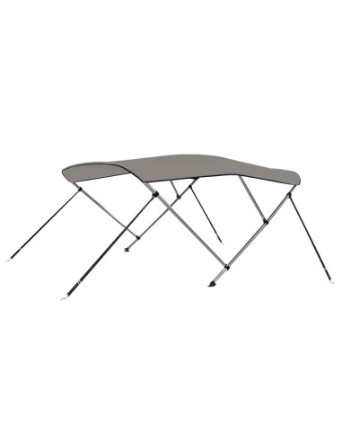 Bimini di Prua con Tendalino 3 Archi Grigio 183x140x137 cm