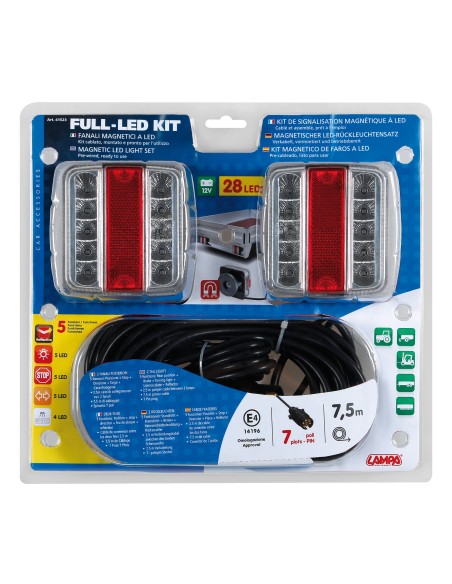 Pronto-Fari, kit di segnalazione Led posteriore magnetico preassemblato, 12V