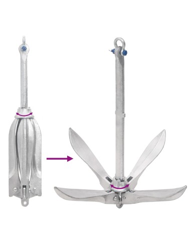 Ancora Pieghevole Argento 10 kg in Ghisa Zincata a Caldo