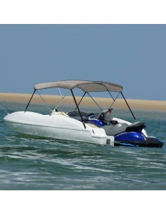 Bimini di Prua con Tendalino 3 Archi Grigio 183x160x137 cm