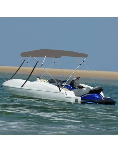Bimini di Prua con Tendalino 4 Archi Grigio 243x210x137 cm