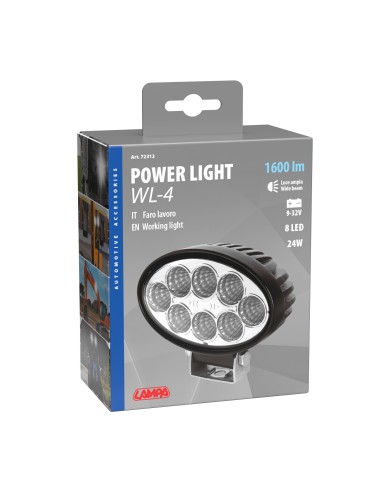 WL-4, faro ausiliario a 8 Led - 10/30V - Bianco