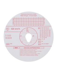 Original Kienzle, set 100 pz dischi tachigrafo omologati - 125 Km/h