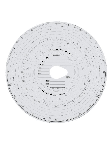 Original Kienzle, set 100 pz dischi tachigrafo omologati - 125 Km/h