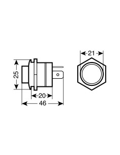 Interruttore a pulsante con spia a Led - 12/24V - Blu 2