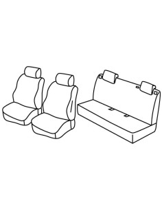 Set coprisedili Superior - Grigio/Nero - compatibile per Fiat Grande Punto 5p (09/05 04/12)  - Fiat Punto 5p (01/12 04/19)  - F