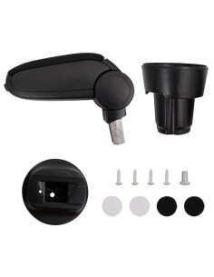 Bracciolo per Auto Nero 13x33x(33-49) cm in ABS