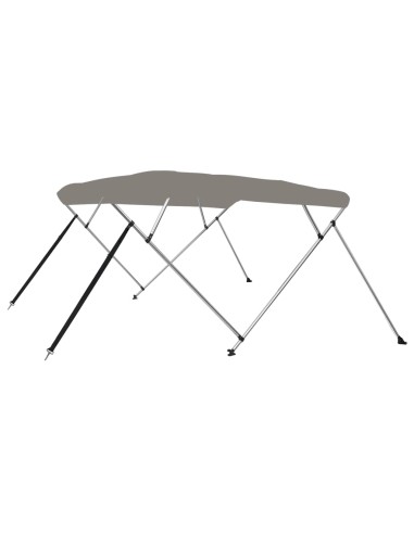 Bimini di Prua con Tendalino 4 Archi Grigio 243x244x137 cm