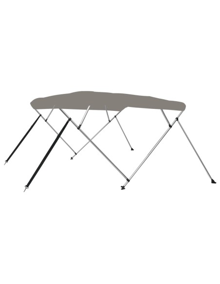Bimini di Prua con Tendalino 4 Archi Grigio 243x244x137 cm