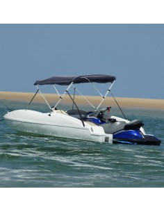 Bimini di Prua con Pareti Laterali 3 Archi 183x(137-152)x137cm