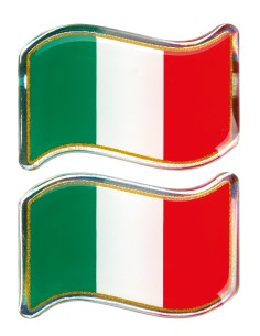 Sticky 3D - Bandiera Italia al vento, 2 pz - 40x27 mm