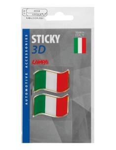 Sticky 3D - Bandiera Italia al vento, 2 pz - 40x27 mm 2
