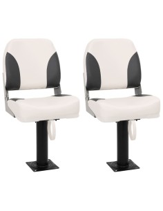 Set Sedile da Barca Pieghevole 4 pz con Schienale Basso