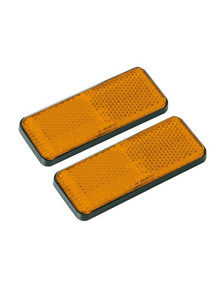 Euro-Norm, catarifrangenti rettangolari - 90x35 mm - Arancio