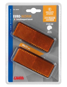 Euro-Norm, catarifrangenti rettangolari - 90x35 mm - Arancio 2