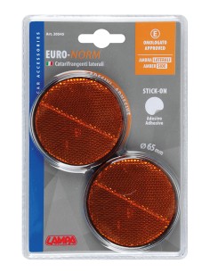 Euro-Norm, catarifrangenti rotondi - Ø 65 mm - Arancio 2