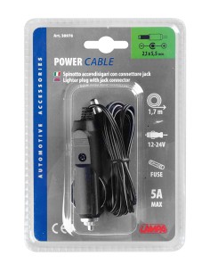 Spinotto per presa accendisigari con connettore Jack, 12/24V 2