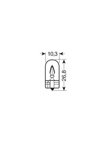 12V Lampada con zoccolo vetro - W2W - 2W - W2,1x9,5d - 2 pz  - Scatola