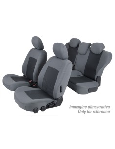 Set coprisedili Superior - Grigio/Nero - compatibile per Fiat 500 (07/07 11/24)  - Fiat 500C (07/09 08/20)  - Fiat 500e 3p (04/ 2