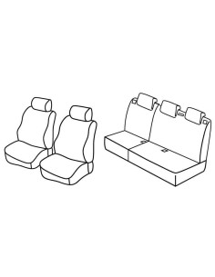 Set coprisedili Superior - Nero/Blu - compatibile per Fiat Punto 5p (01/12 04/19)